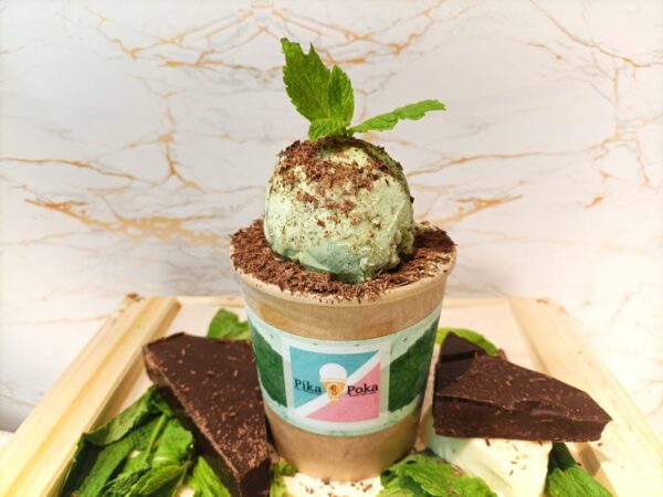 Mint chip gelato ice cream