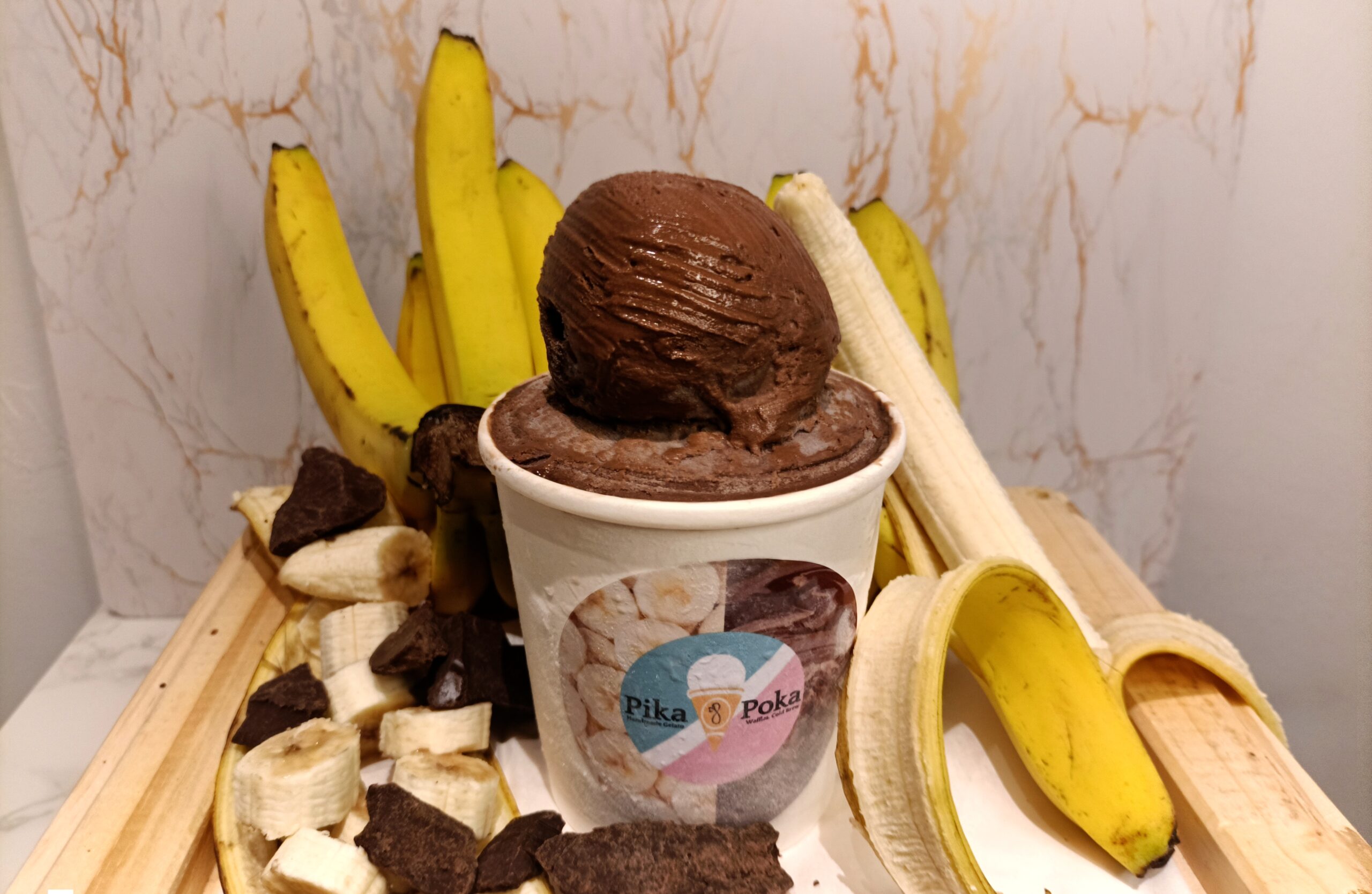 Chocolate banana gelato ice cream